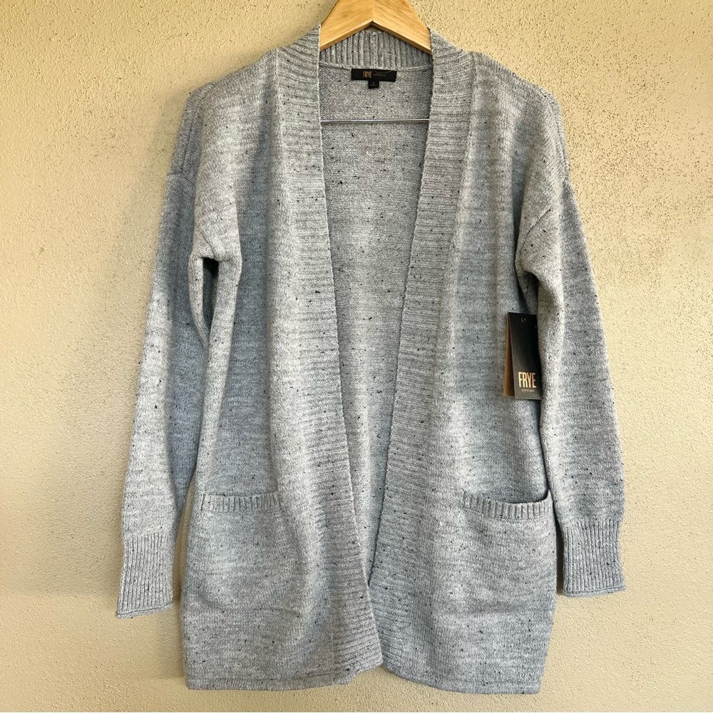 NWT Frye Cardigan - Sz Small/Gray with black speckles